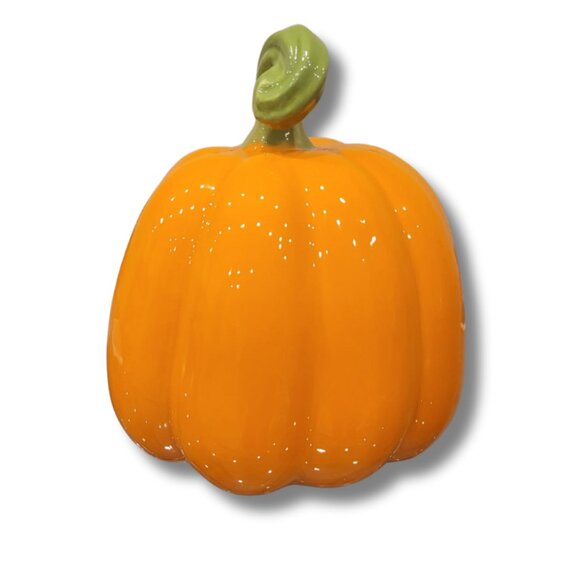 Halloween Pumpkin Jack-O’-Lantern Ceramic Figurine, 19x15.7cm, Orange Home Décor - Picture 3 of 6